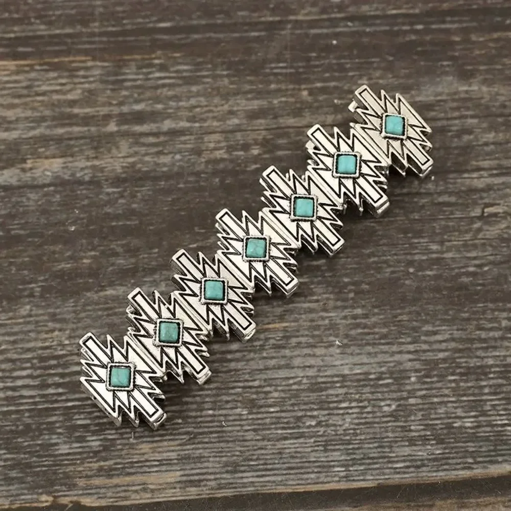 Western Boho Turquoise Cross Stretch Bracelet